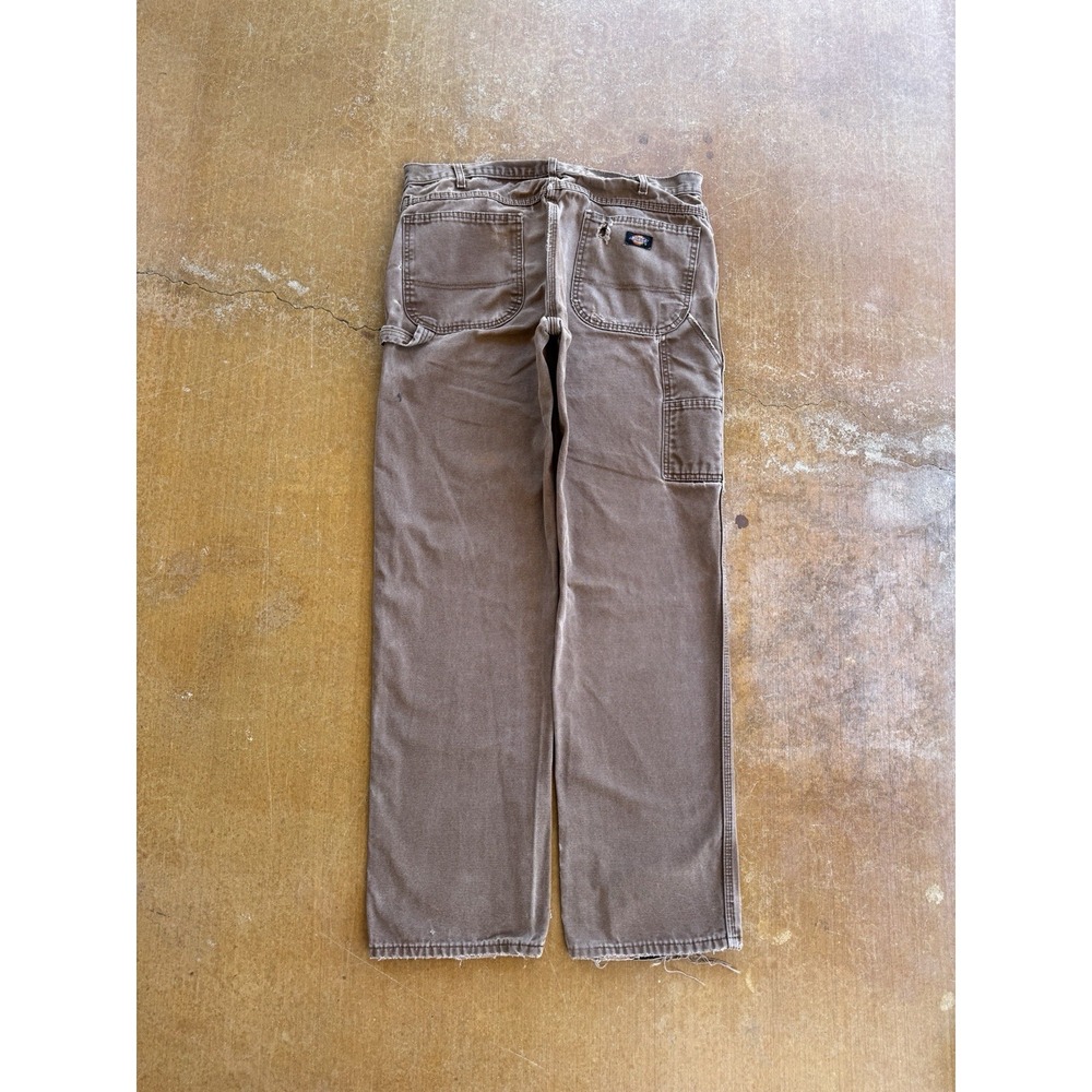 Dickies Faded Distressed Brown Canvas Carpenter Work Skater Y2K Pants 35Wx33L